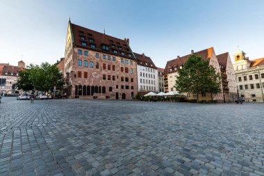 View of the Frauenkirche in the old town part of Nurenberg clipart