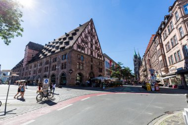 Nürnberg eski kasaba parçası Mauthalle binada görünümünü