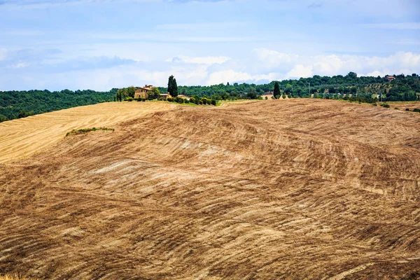 Vista de campos en la región toscana Val d Orcia, Italia — Foto de Stock