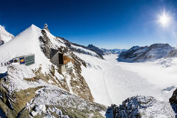 Kayak Merkezi İsviçre Jungfrau Wengen görünümünü — Stok fotoğraf