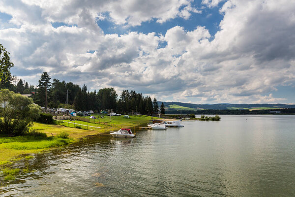 Barrier lake Oravska Priehrada in northern Slovakia 