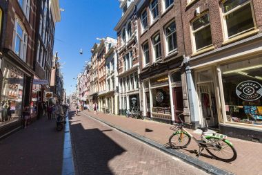 Görünüm Nieuwe Hoogstraat Street Nieuwmarkt Meydanı ' Amsterdam, Hollanda