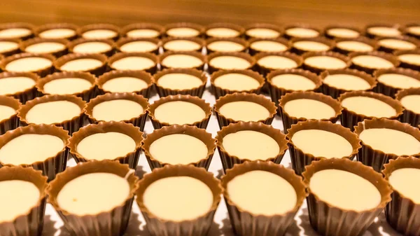 Lyx choklad praliner på en servering bordet förberett för provsmakning — Stockfoto