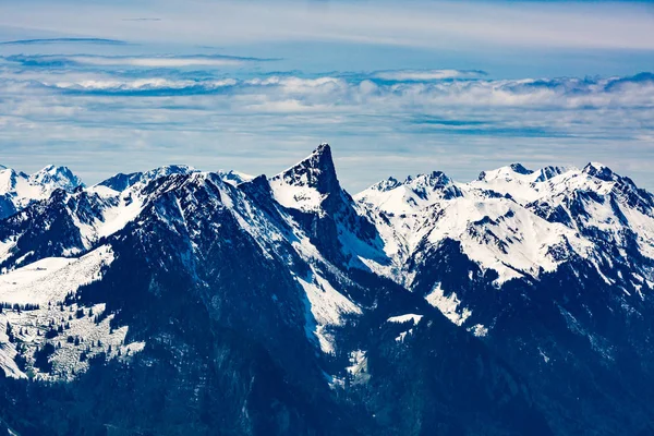 View from the Niederhorn Beatenber Mountain in Switzerland — Stock Photo, Image