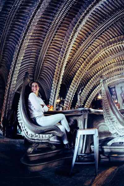 View of the interior of the HR Giger Bar, Gruyeres, Switzerland — Stock Photo, Image