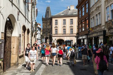 Dış görünümünü barut Kulesi'nin veya barut kapısı, Prague, Çek Cumhuriyeti