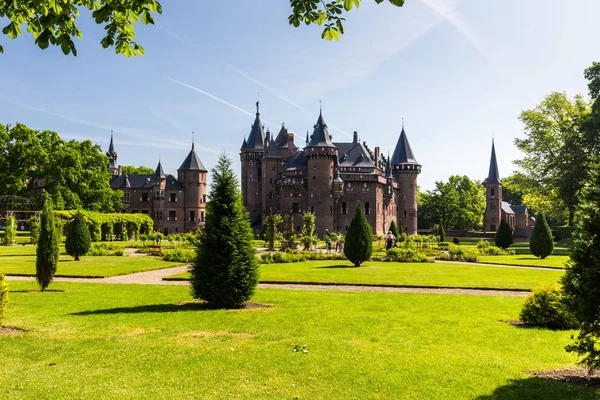 View of the gardens and the exterior of the De Haar Castle, Netherlands