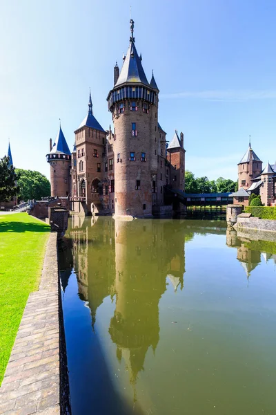 View of the gardens and the exterior of the De Haar Castle, Netherlands