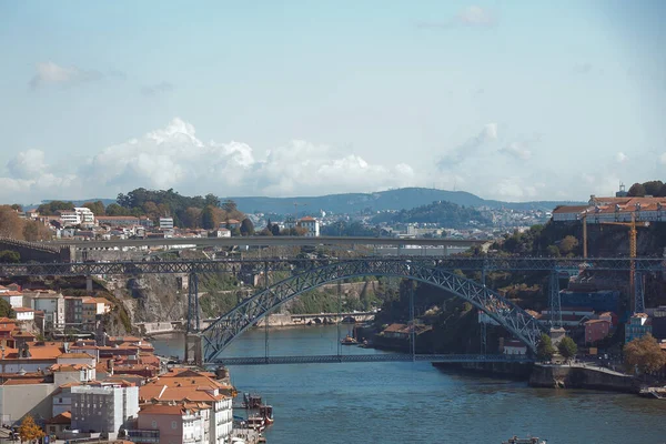 Vista Panorámica Los Puentes Oporto — Foto de Stock