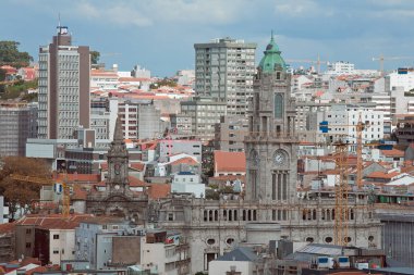 Yükseklerden Porto sokaklarının görüntüsü