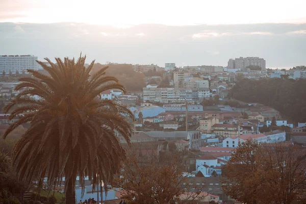 Město Porto Paprscích Západu Slunce — Stock fotografie