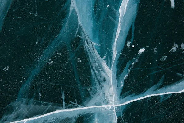 バイカル湖の珍しい氷のパターン — ストック写真
