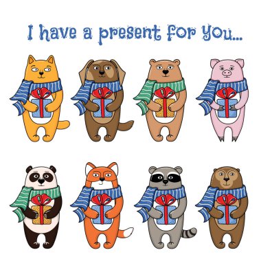 Hayvanlar ve pets içinde hediye katlama kış eşarp