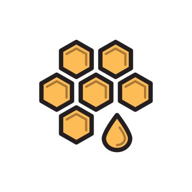 Arı bal sembolü, petek ince çizgi simgesi