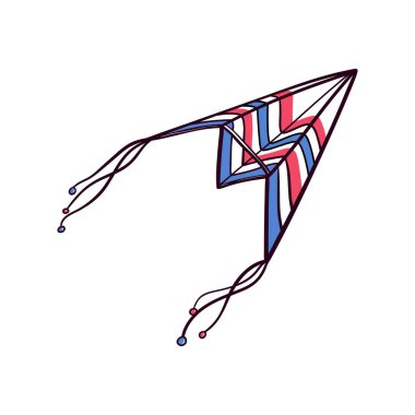 Elle çizilmiş kağıt uçak doodle uçurtma uçan