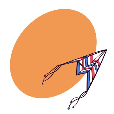 Metin için yer ile uçan kağıt uçak doodle uçurtma