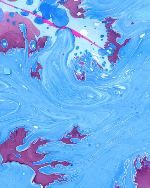 Abstract marbling blue shade background with waves and splashes — Stock Photo, Image