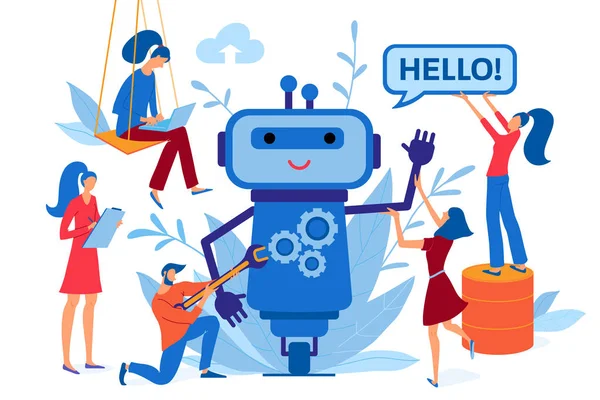 Bir sohbet robotu üzerinde çalışan geliştiriciler ekibi, sohbet botu
