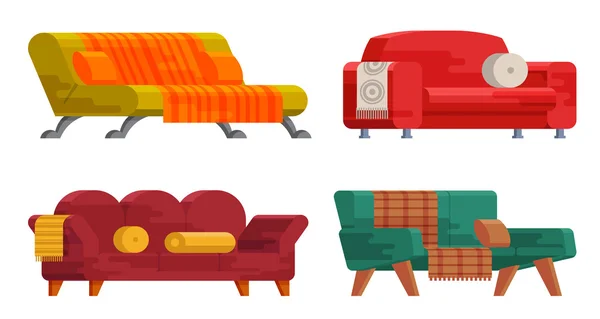 Illustrazione di divano set Vettoriali Stock Royalty Free