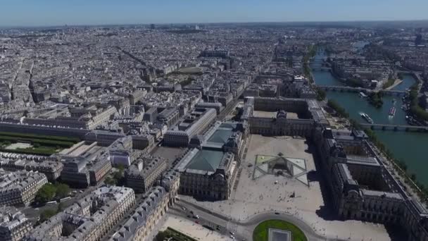 Aerial of the city of paris — Stock Video