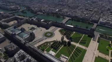 park ve nehir Paris'te havadan görünümü