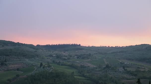Закат в Тоскане, Италия — стоковое видео