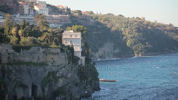 View of the city near the sea Italy — Stock Video