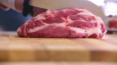 Şef kesim et yakın çekim