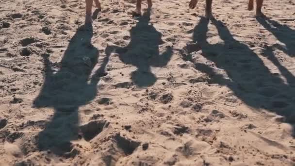 Lidé jdou do písku — Stock video