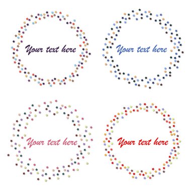 Yuvarlak şeklinde soyut renkli vektör yıldız.