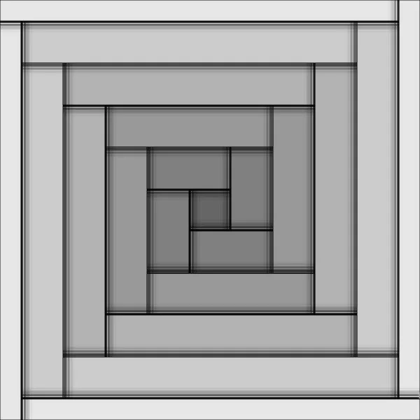 Fond abstrait avec spirale carrée et ombres — Image vectorielle