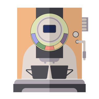 Beyaz arka planda izole kahve makinesi. 