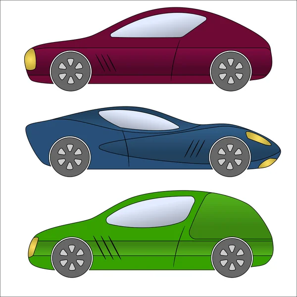 Collection de voitures multicolores . — Image vectorielle