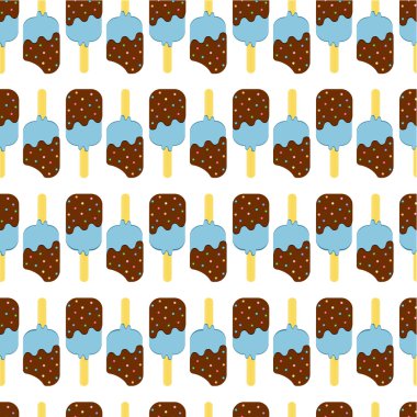 Kesintisiz renkli dondurma desen. Tahta bir sopa dondurma tatlı. 