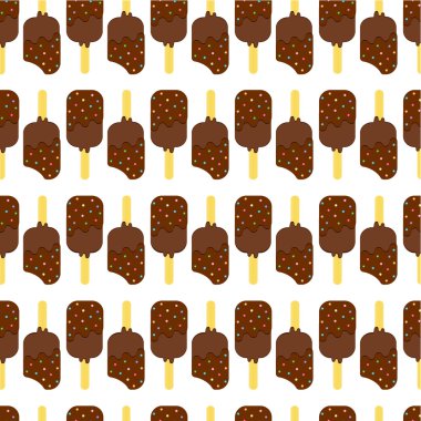 Kesintisiz renkli dondurma desen. Tahta bir sopa dondurma tatlı. 