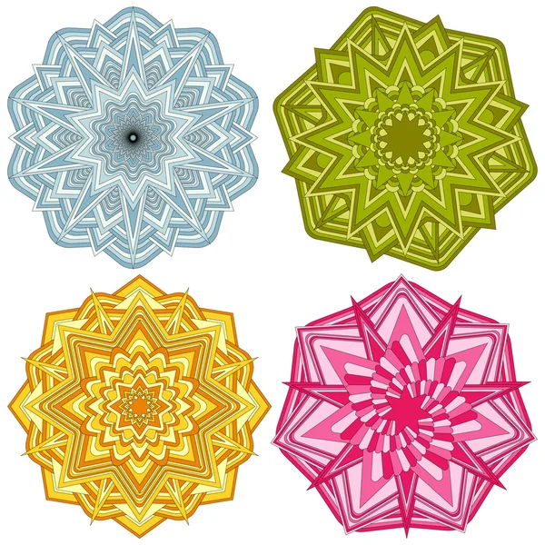 Conjunto de Mandalas. Patrón de ornamento redondo decorativo . — Archivo Imágenes Vectoriales