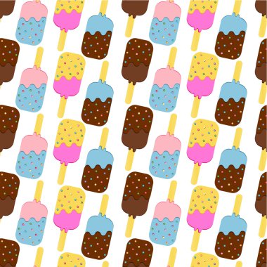 Kesintisiz renkli dondurma desen.