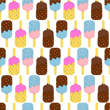 Kesintisiz renkli dondurma desen. 