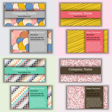 Vektör vintage iş kartı dizi.