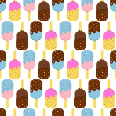 Kesintisiz renkli dondurma desen.