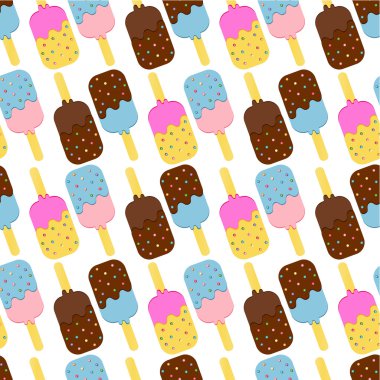 Kesintisiz renkli dondurma desen.