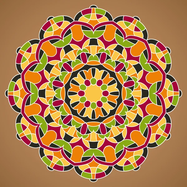 Mandala vetorial multicolorido. Mandala vetor de arte, livro para colorir, zendoodle . — Vetor de Stock