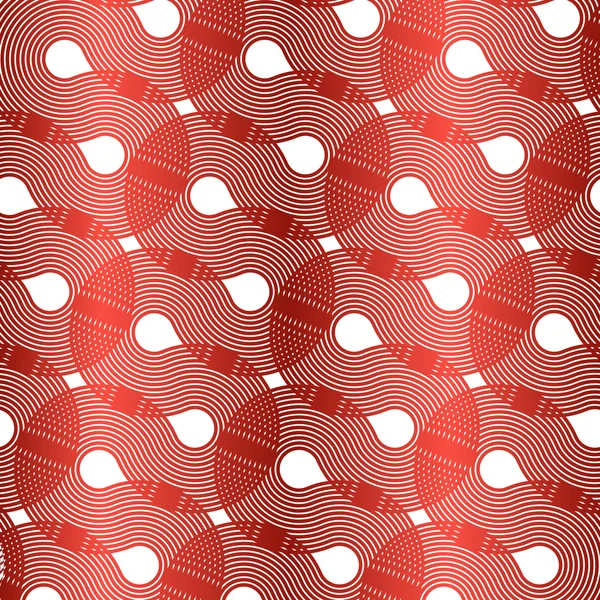 Fondo vectorial con línea de rayas redondeadas geométricas rojas — Vector de stock