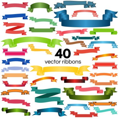 Renkli boş şeritler ve afiş kümesi.