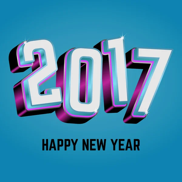 С Новым Годом. Новогодние 3d номера 2017 на синем фоне . — стоковый вектор