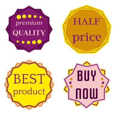 Vektör rozetleri şeritler kümesi. 