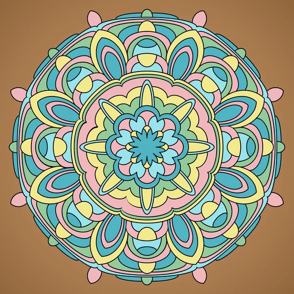 Mandala vectorial multicolor. Mandala vector para el arte, libro para colorear, zendoodle . — Archivo Imágenes Vectoriales