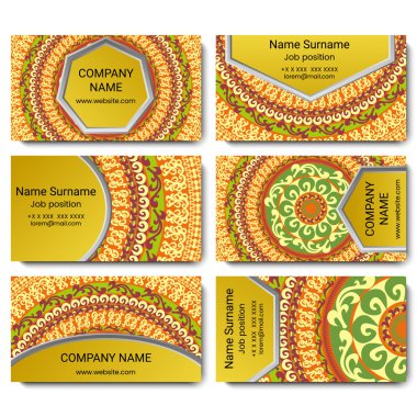 Vektör Kartvizit mandala ile kümesi. 