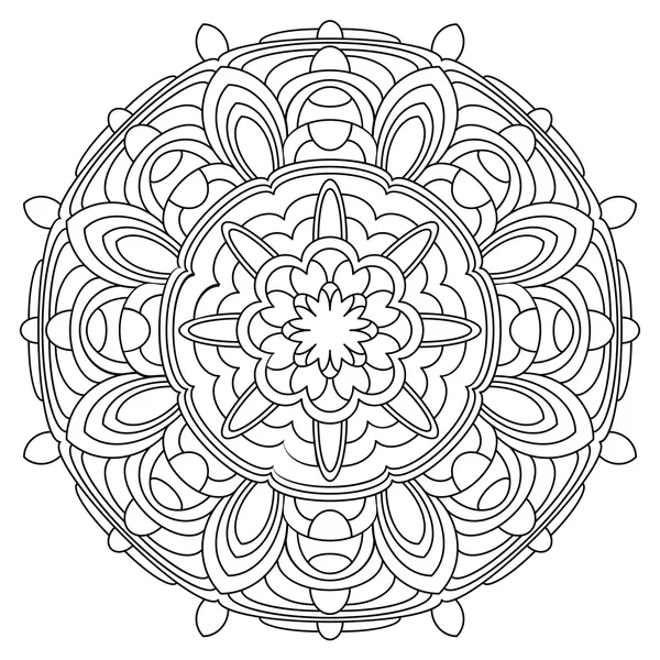 Preto e Branco Vector Mandala. Mandala vetor de arte, livro para colorir, zendoodle . —  Vetores de Stock