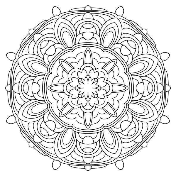 Zwart-wit Vector Mandala. Mandala vector voor kunst, kleurboek, zendoodle. — Stockvector